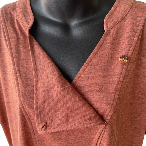 🌸4/$30🌸 Mandarin Collar Tab Cuff Shortsleeve Top - Picture 5 of 14